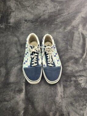 VANS Old Skool Blue Checkerboard Sneakers Size 12 Men’s